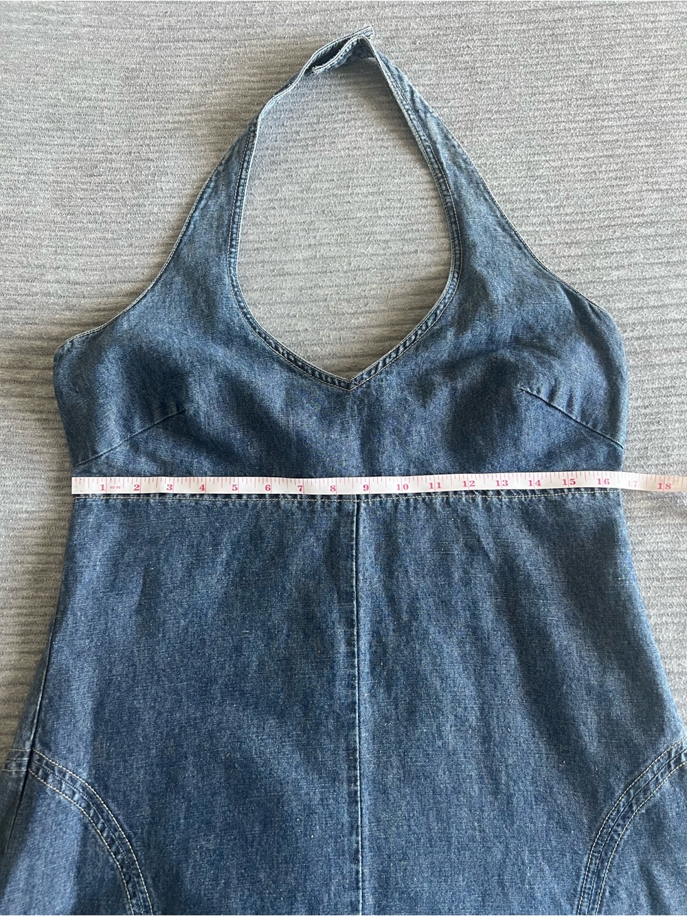 Calvin Klein Blue Denim Midi Halter Dress - Picture 8 of 12